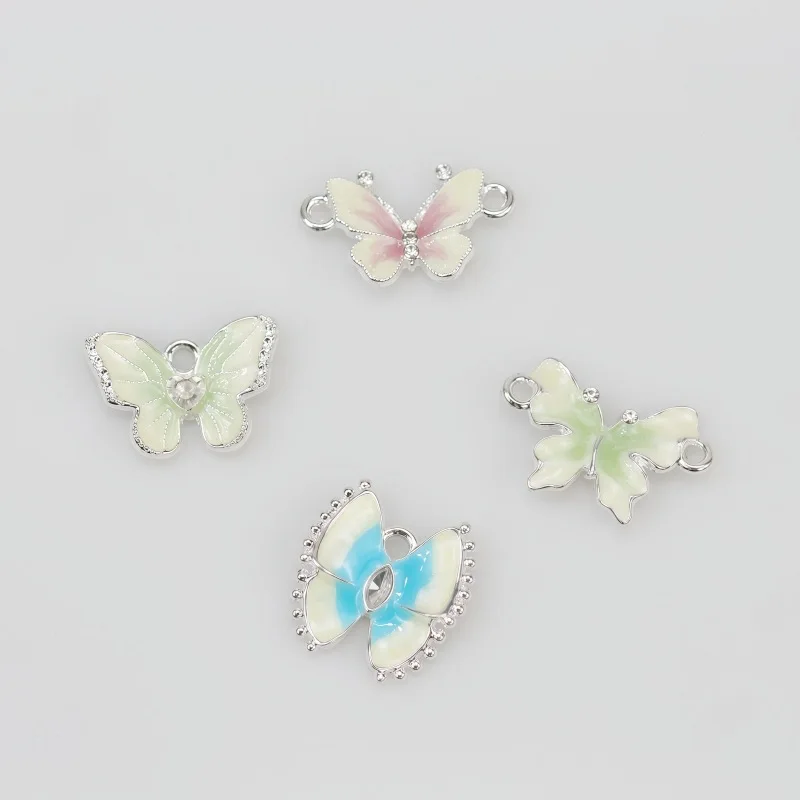 

12Pcs Fresh Elegant Rhinestone Fashion Niche Butterfly Pendant Earrings Bracelet Necklace Accessories DIY Jewelry Accessories