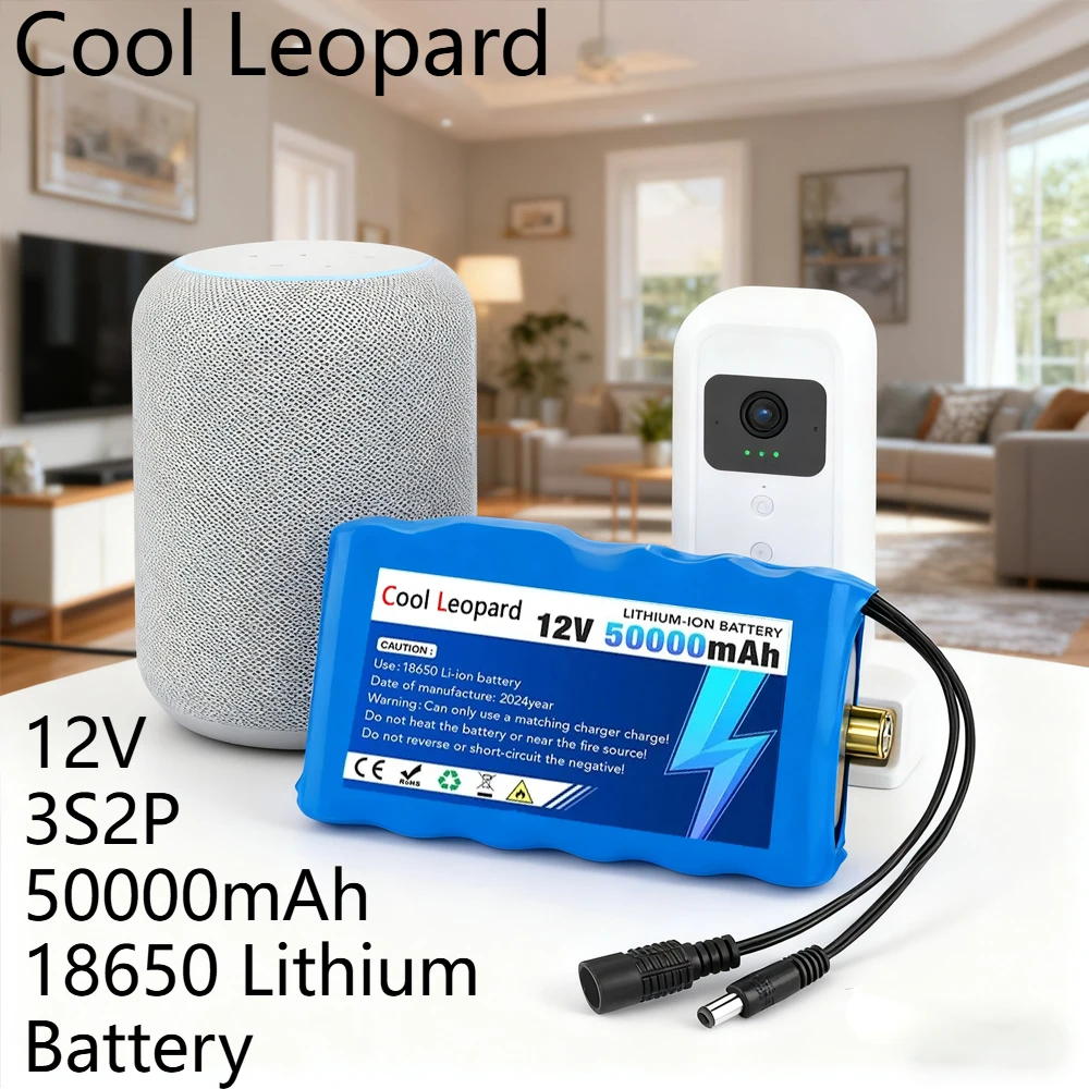 12 В 50000 мАч Новая портативная 3S2P 18650 литий-ионная аккумуляторная батарея 12 В для светодиодной лампы резервного питания и т. д + зарядное устройство 12,6 В