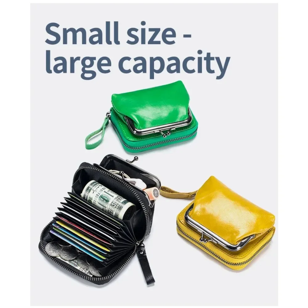 URBAN MASTER  Large Capacity Style Coin Purse for Women Genuine Cow Leather Card Holder Fashion Money Clip Clutch Wallet 2060