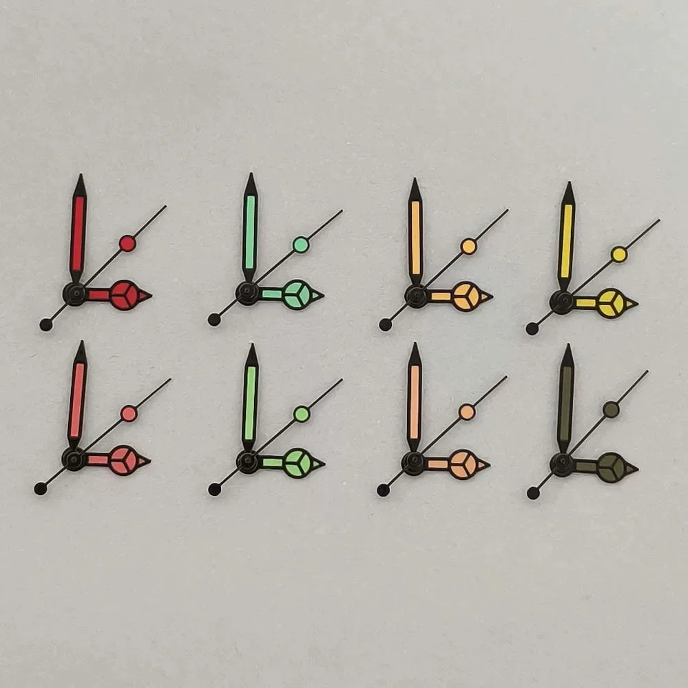 

Green Luminescent Black Edged Mercedes Style Watch Hands Accessories for NH35/36/4R Movements Compatible Watch Parts