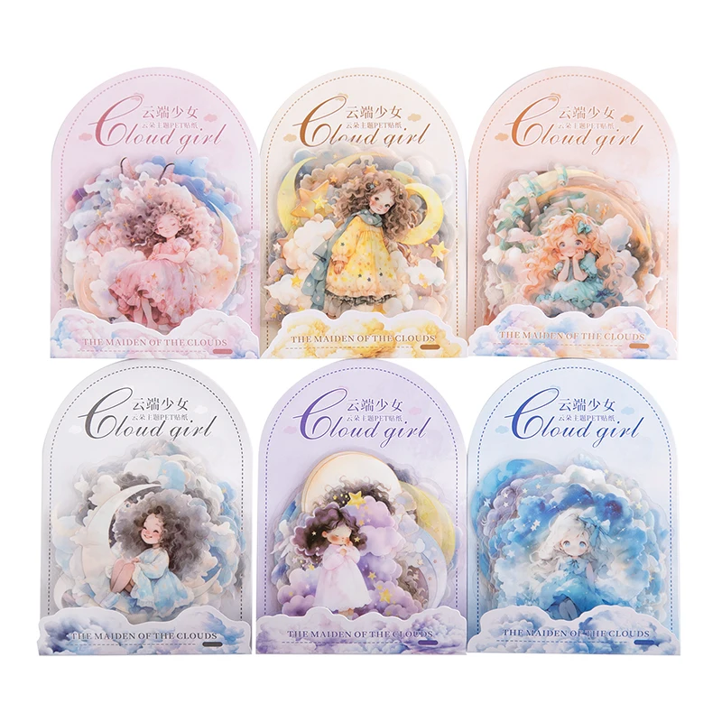 

12packs/LOT Cloud girl series cute lovely retro decorative PET sticker