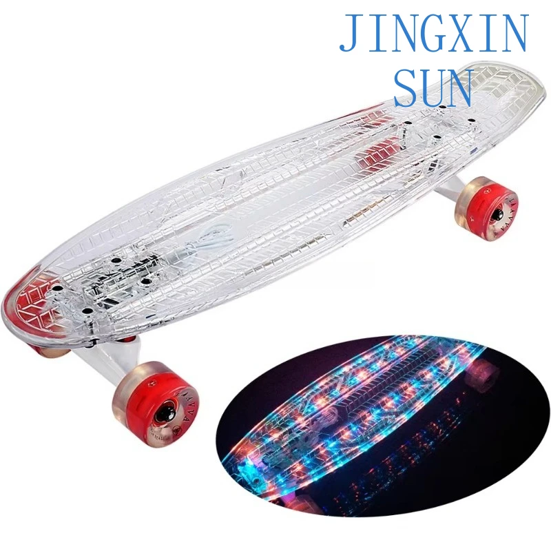 New LED Skateboard Transparent Skate Board Light Deck With Flashing LED Wheels