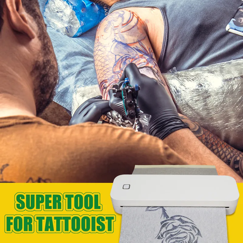 Imagem -04 - Mini a4 Impressora Tattoo Linha Padrão Máquina de Transferência Stencil Portátil Bluetooth Home Inkless Document Printing Térmica