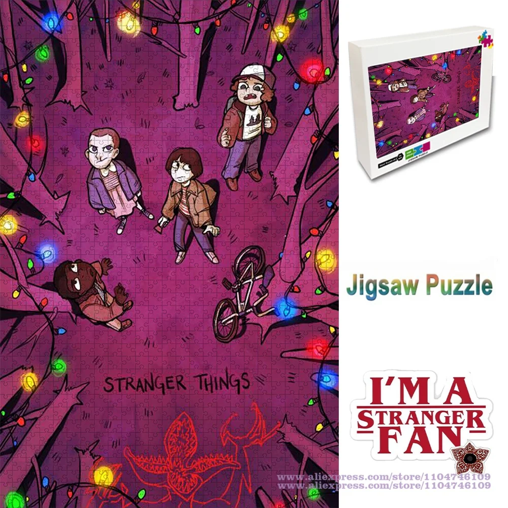 

Stranger Things Puzzle Jigsaw Cartoon Style 108/200/300/500/1000/1500Pcs Intelligence Puzzles for Kids & Adults Home Decoration