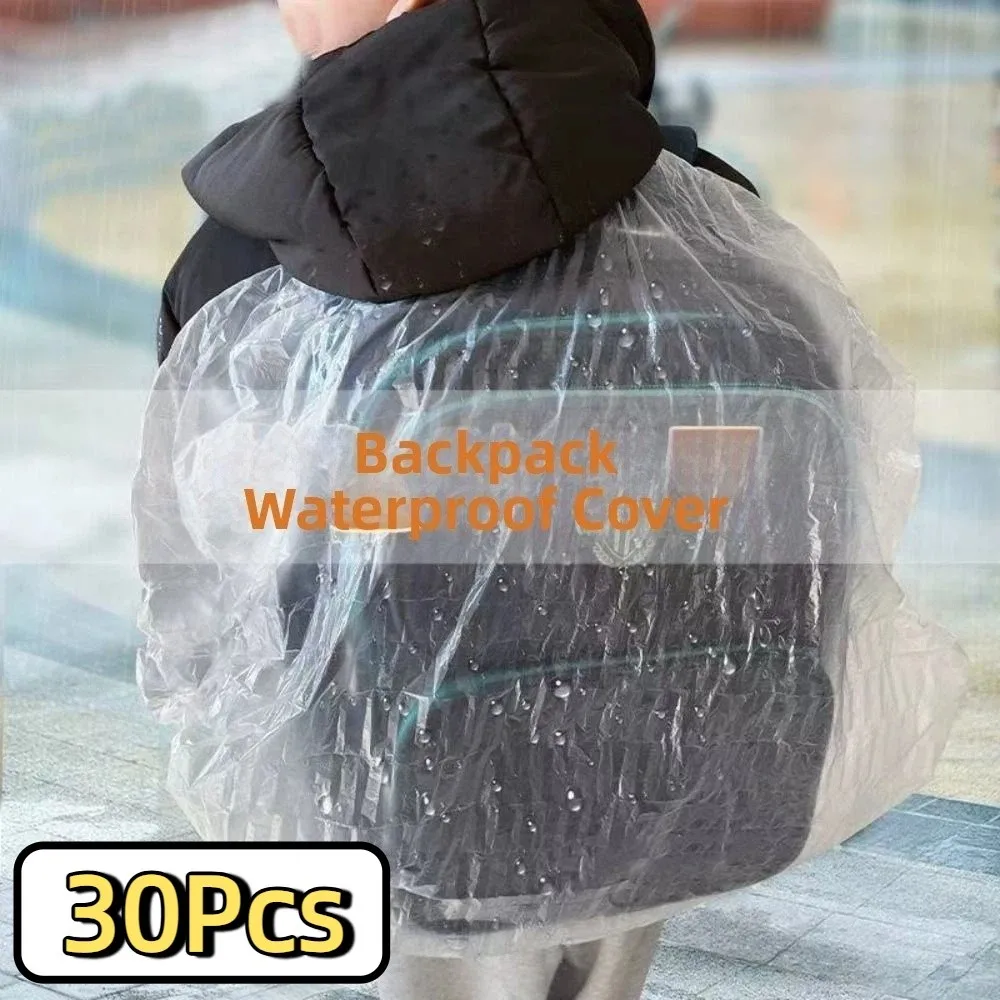 30Pcs Disposable Backpack Rain Cover Foldable Dust-proof Backpack Protective Sleeve Lightweight 90/110cm