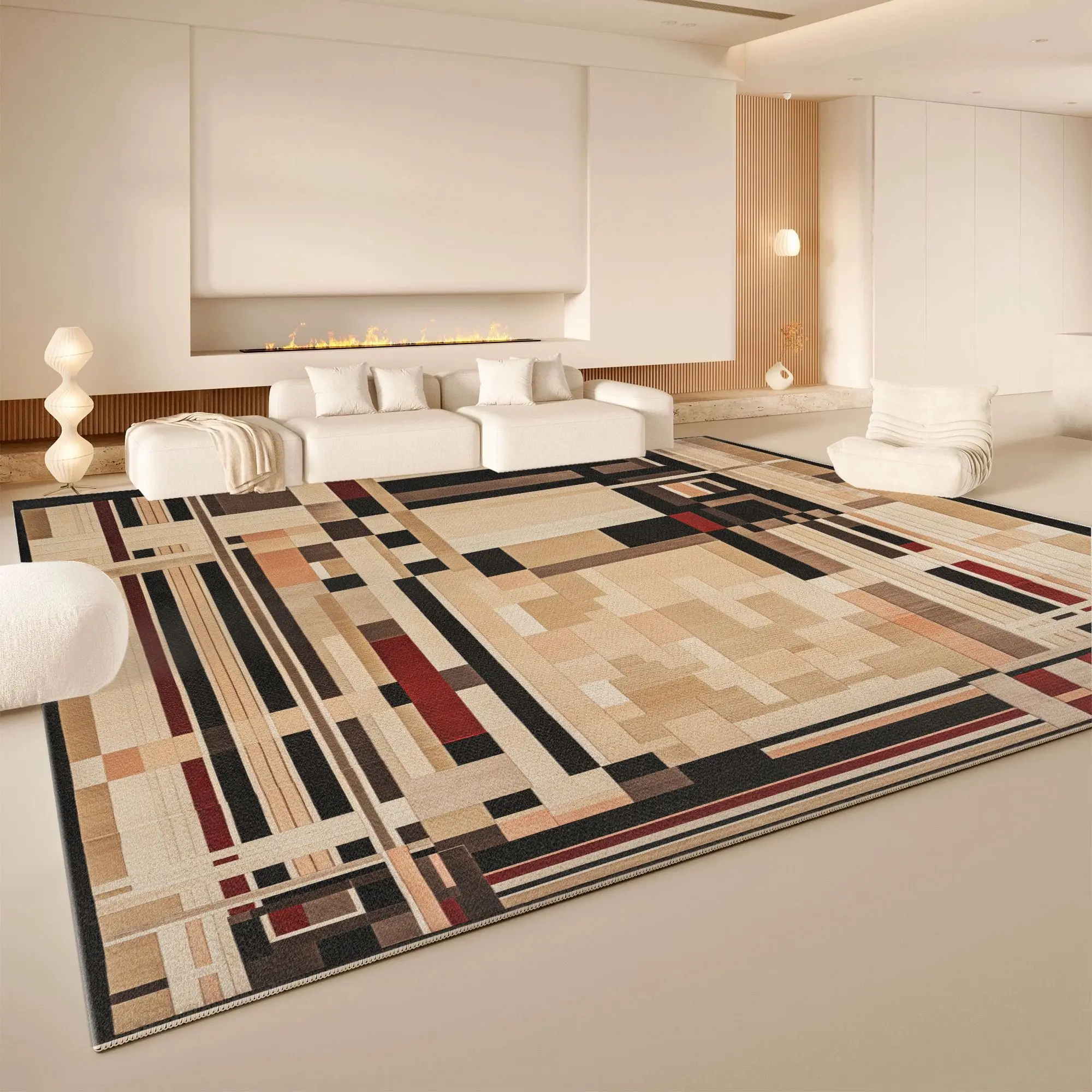 VIKAMA Rainbow Gradient Stripe Area Rug Non Slip Washable Living Room Carpet Colorful Modern Abstract Home Floor Decor Rug