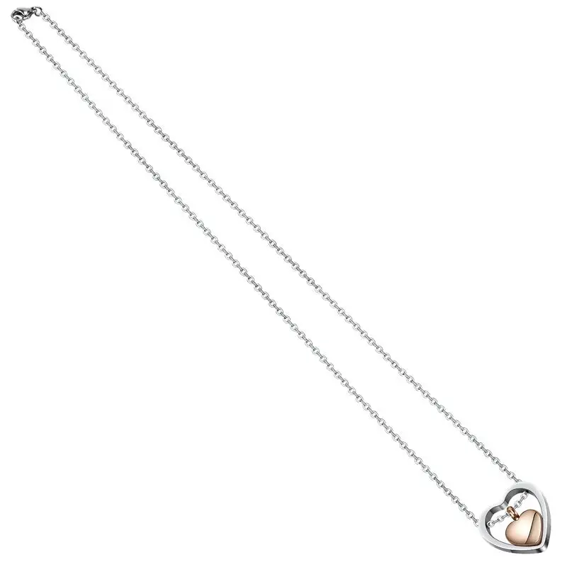 Double Heart Rose Gold Cremation Urn Necklace Pendant Funnel Fill Kit Keepsake Memorial Ashes-A50M