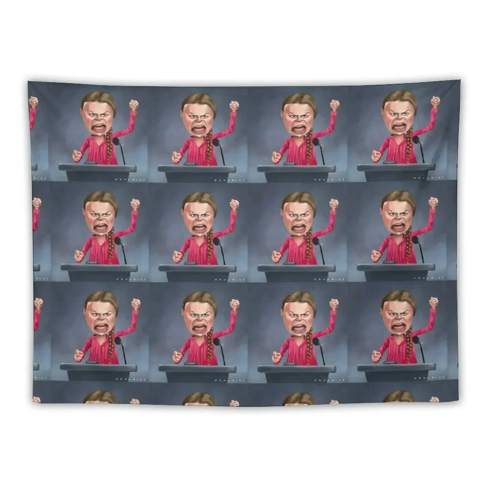 Greta Thunberg fighting for our earth Tapestry Wall Hanging Wall House Decoration Tapestry