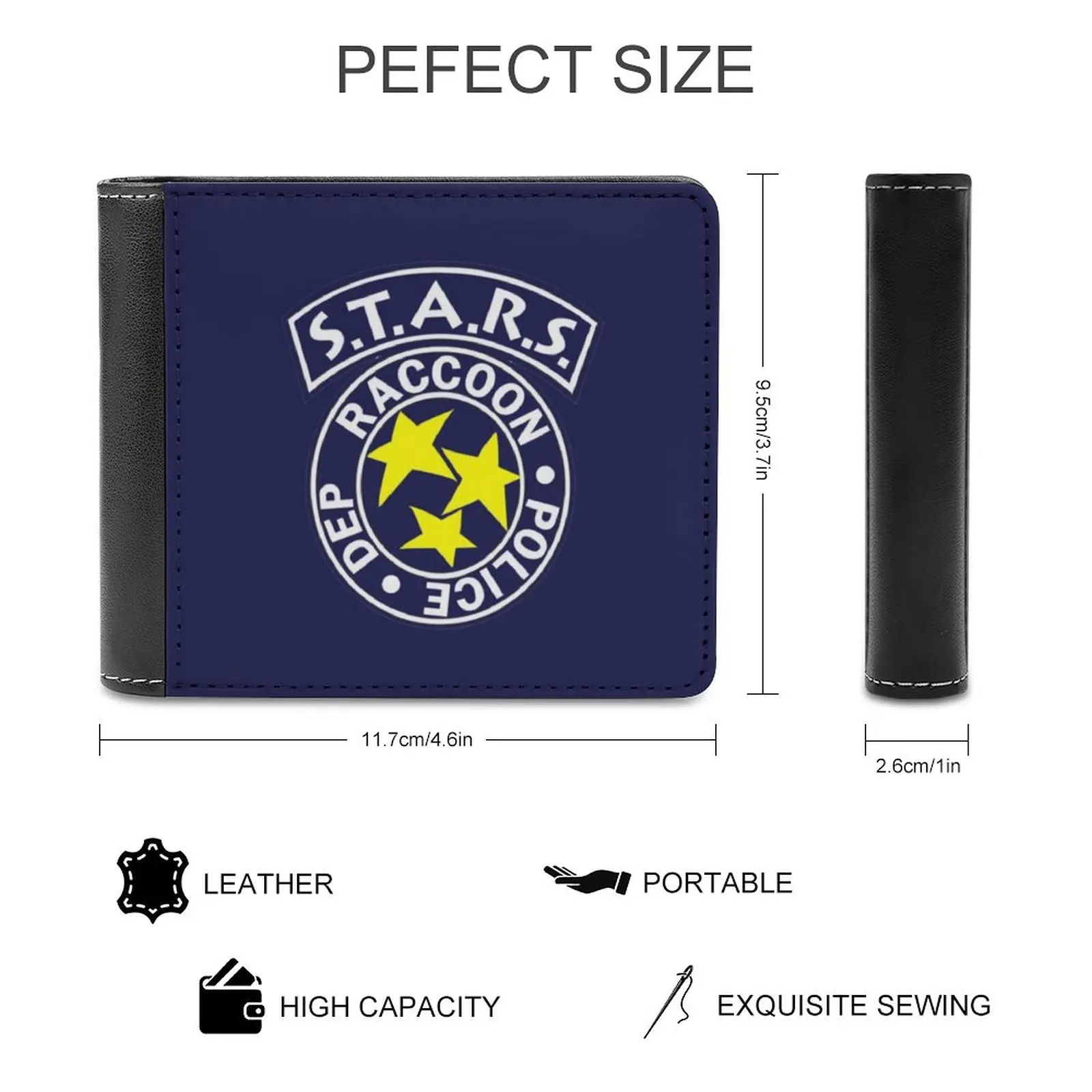 S.T.A.R.S. Logo Men Wallet Pu Leather Short Male Purses Credit Card Wallet For Men Money Bag S T A R S Stars Umbrella