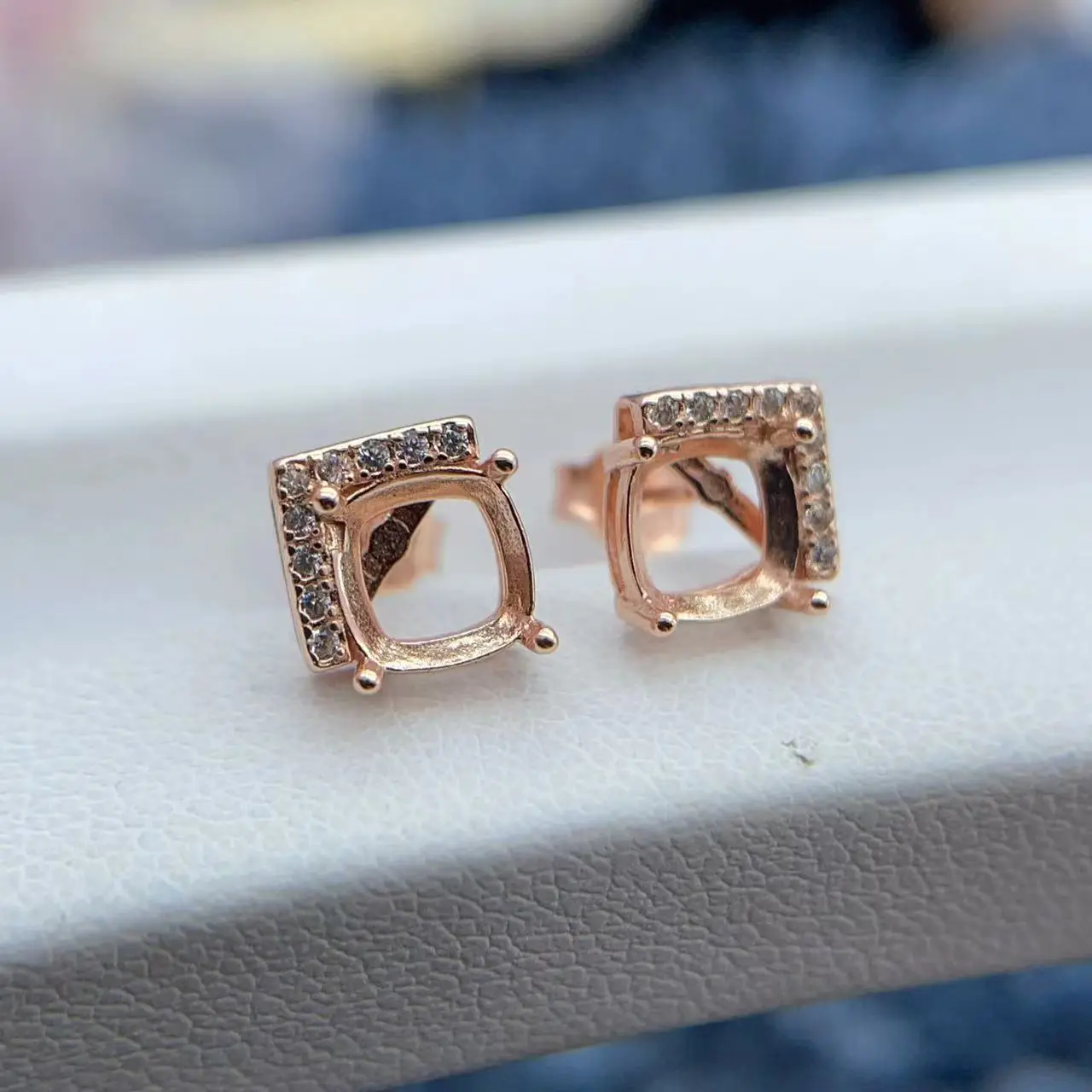 MeiBaPJ ترصيع أقراط وسادة مربع 6*6 مللي متر رائعة وأنيقة ضوء أحجار كريمة فاخرة JadeiteGifts موضة الاتجاه التوصيل المجاني