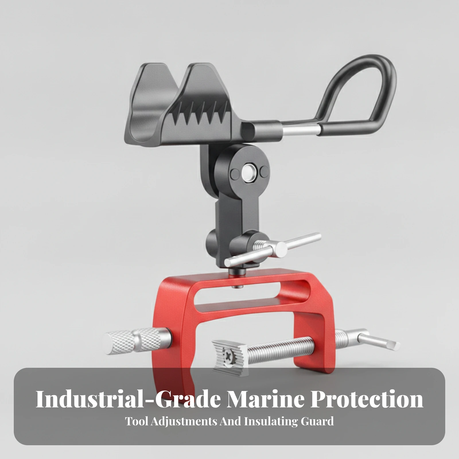 Boat Fishing Rod Holder with Clamp Heavy Duty Rail Mount Fishing Rod Holder Hardware Corrosion Resistant Polished for Anglers
