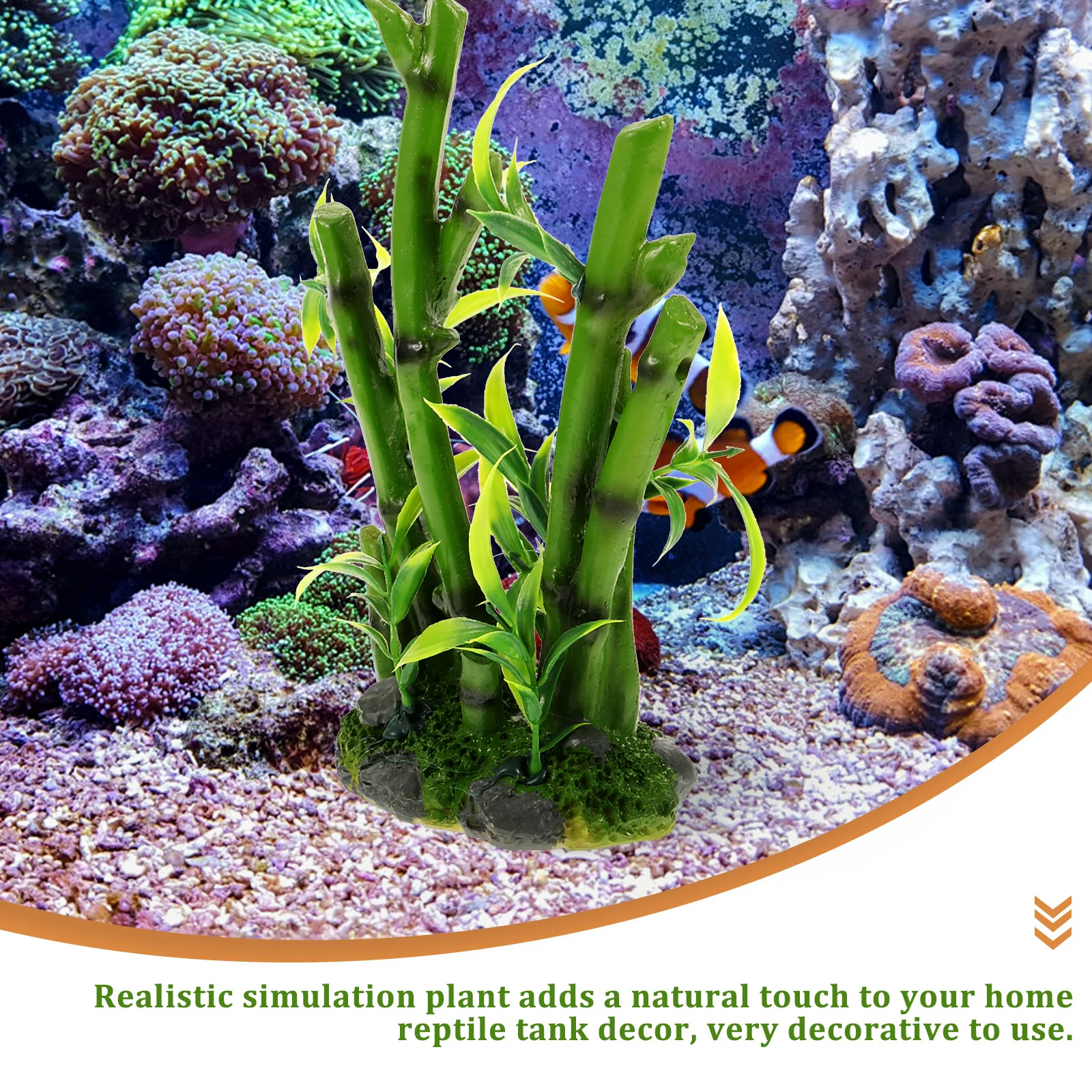 

Simulation Plants Reptile Bamboo Decor Artificial Terrarium Plant Fish Tank Decoration Realistic Landscape Plants Long-Lasting