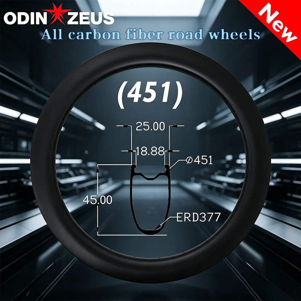 

2026 Full Carbon Fiber 451 Road Bike Rim 20 Inch Aero Profile Clincher Wheel Ultra Light 335g High Modulus Carbon 24H/28H