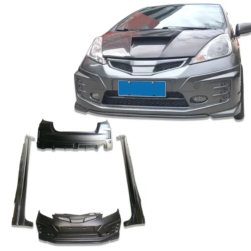 S Material Car Bumper Kits Assemb Front Bumper Face Kit for 2 Generation Honda Fit 2011 2012 2013 Side Skirt Rear Bumper