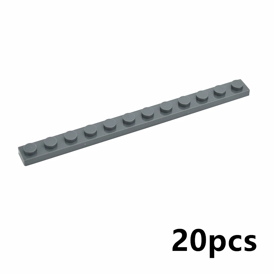 20Pcs MOC Thin Bricks 60479 Plate 1 X 12 Dot Model Building Blocks Bulk Colorful Parts DIY Educational Technical Classic Kid Toy