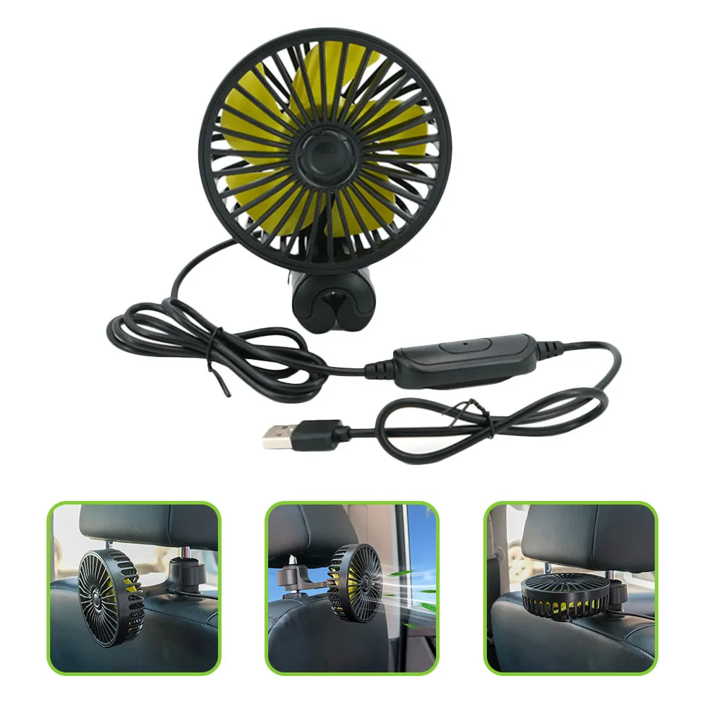 

Автомобильный вентилятор для охлаждения воздуха, питание от USB, крепление на подголовник заднего сиденья, 3 скорости, портативный, для циркуляции воздуха на задних сиденьях