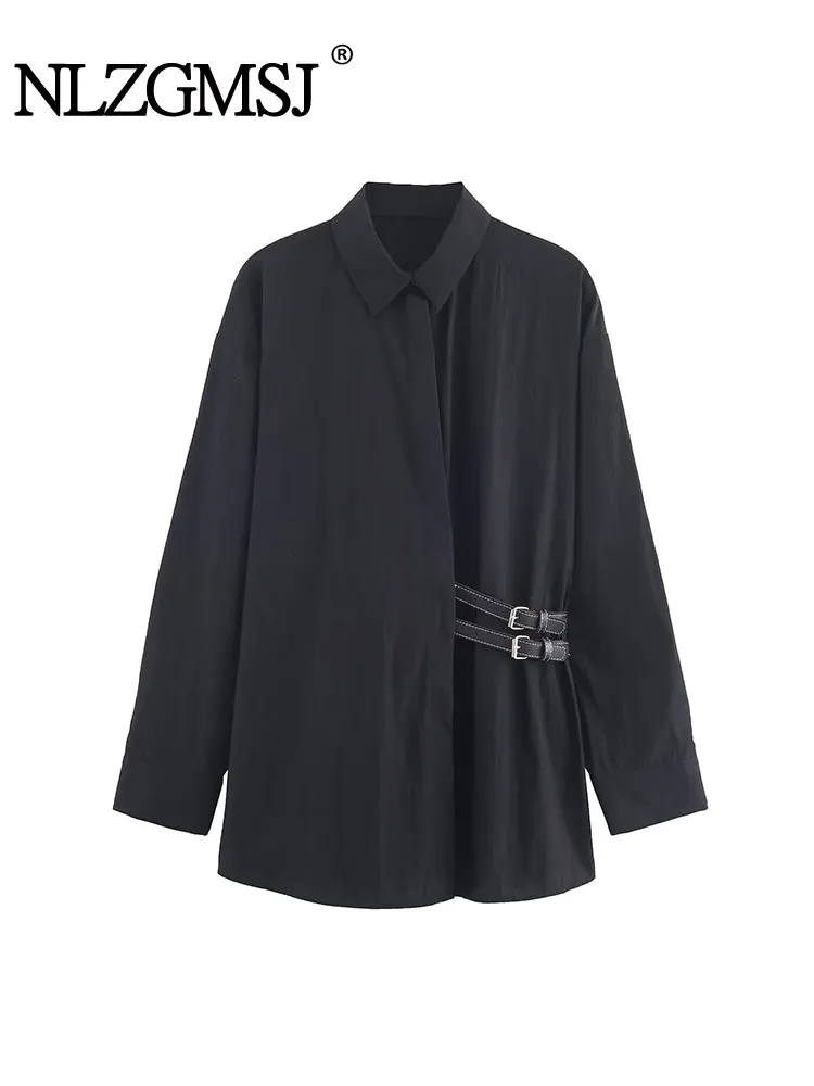 

NLZGMSJ Casual Chic Women Blouse Turn-down Collar Long Sleeve Single Breasted Loose Blouse Fashion 2025 Autumn Elegant Shirts