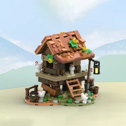 MOC building blocks castle chicken coop castle boat tent stable model decoration medieval scene toy building blocks collection