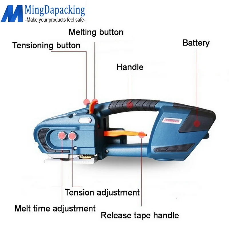 Jdc1316 Handheld Battery Powered Plastic Pp Pet Belt Strapping Machine