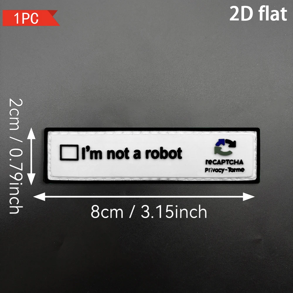 Rectangle-shaped verification code sticker, 2D flat PVC Velcro patch, 1 piece, comes with a free rough side, fully covered with black edges, reinforced with adhesive, can be repeatedly peeled and reattached, detachable, quirky and trendy tactical style clothing accessory