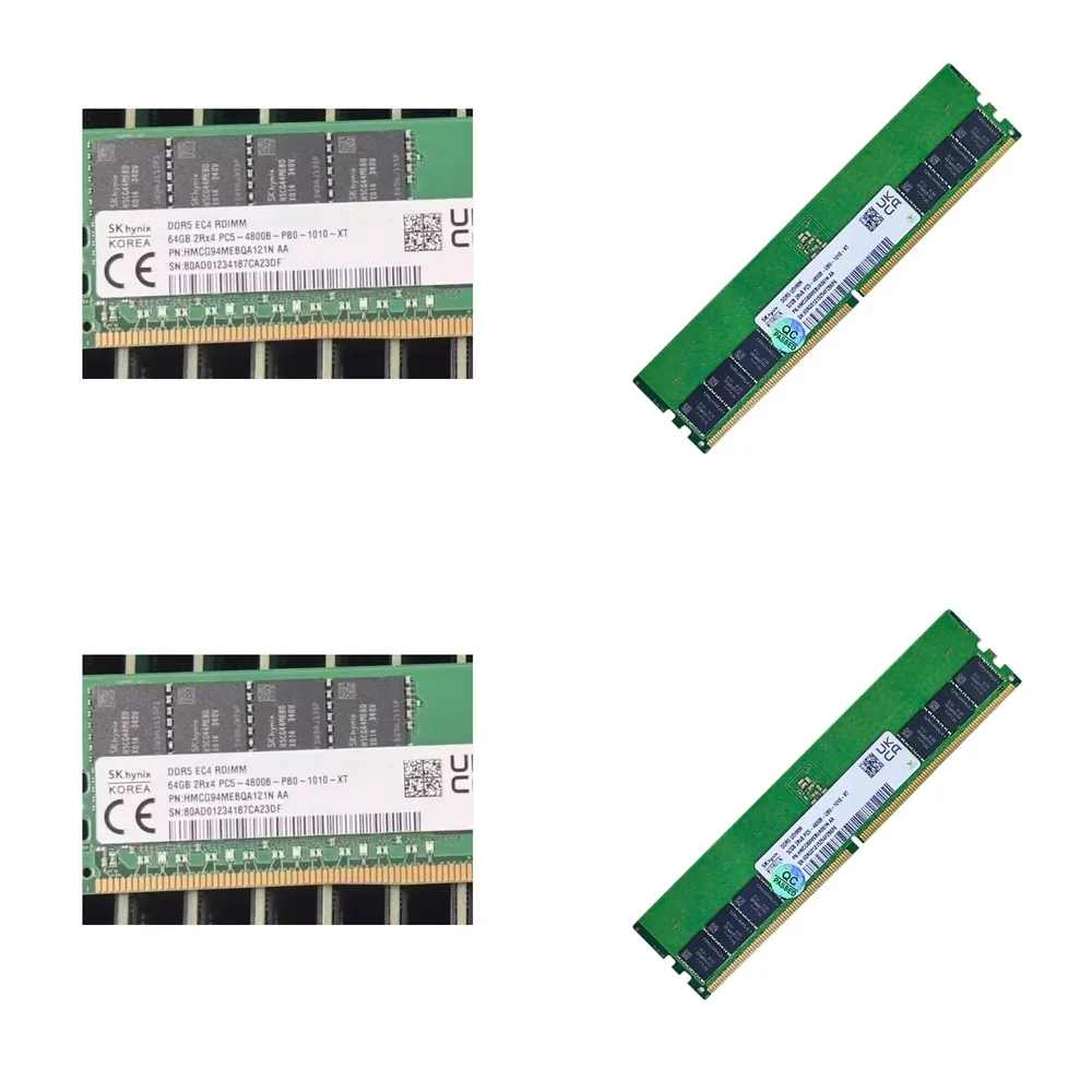 Server Memory Module R-ECC DDR5 4800MHz 64GB 2RX4 PC5-4800B-PB0 ECC Registered RDIMM RAM for SK Hynix for servers for data