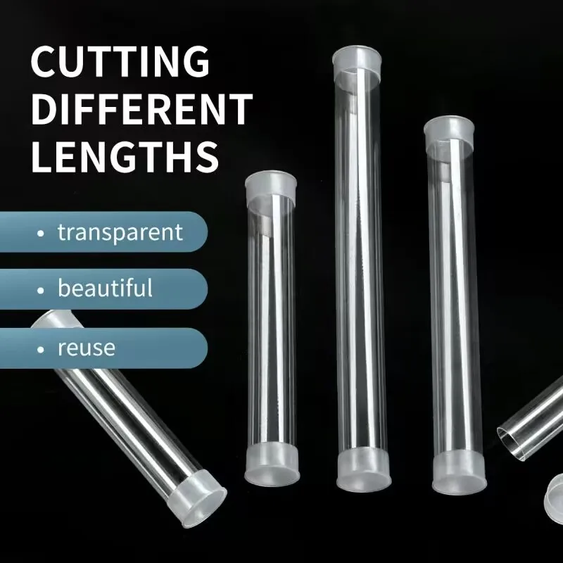 10PCS Naxilai Transparent Clear Plastic Small Empty Storage Tubes wall thickness 0.5mm packaging plastic round tube hollow tube