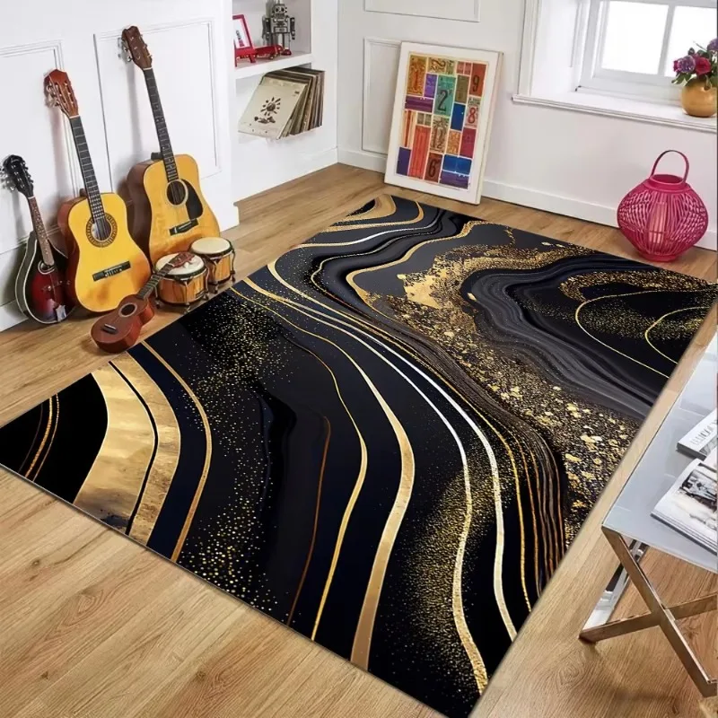 Luxurious Abstract Marble Carpet for Living Room Sofa Home Decoration Large Rugs Non-slip Bedroom Bedside Coffee Table Floor Mat
