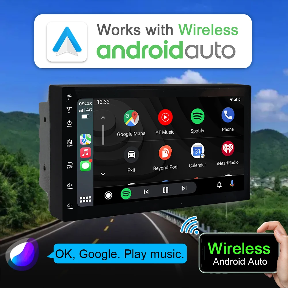 Universal 7inch Autoradio Android 2Din Bluetooth Car Radio IPS Touch Screen GPS Wireless Carplay Android Multimídia Automotivo