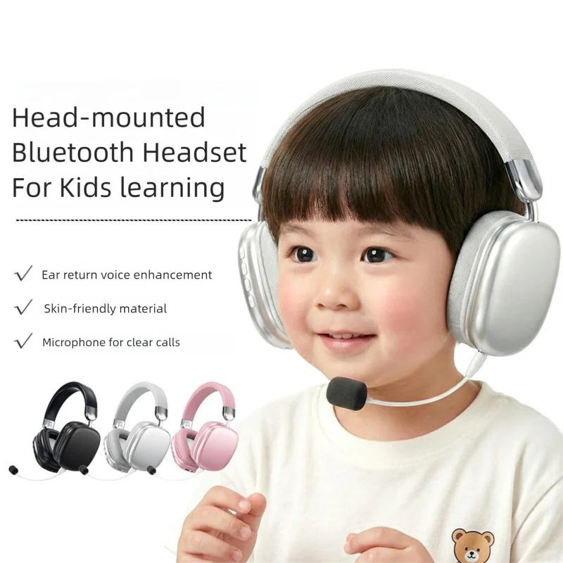 

Детские наушники с креплением на голову, Bluetooth 5.4, с регулируемым микрофоном, для чтения и обучения, беспроводные, 40-мм динамик, длительное время автономной работы