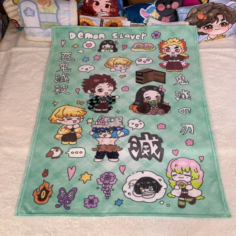 

Demon Slayer: Kimetsu No Yaiba Blanket Hashira Anime Peripheral Dormitory Student Nap Flannel Blanket Fashion Creativity Gift