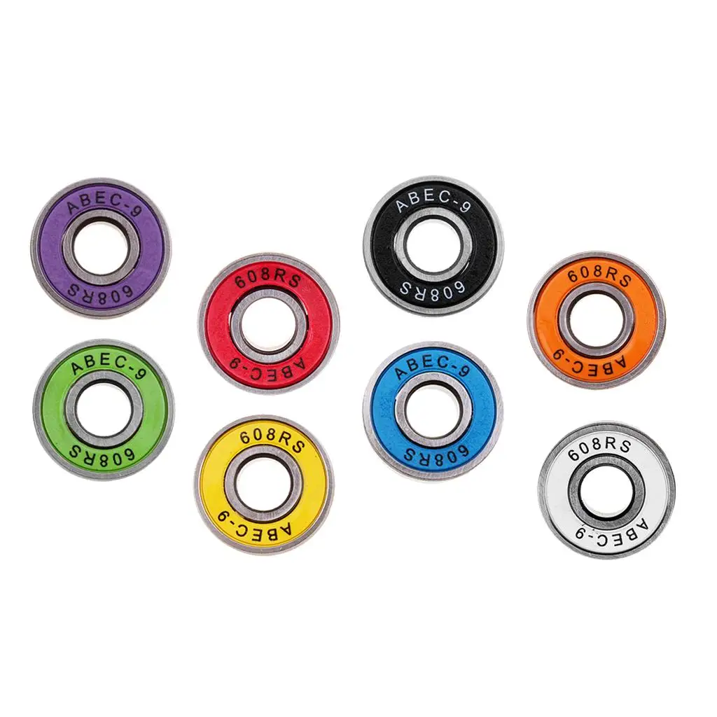 Waterproof 608RS Roller Skate Bearings ABEC 9 Blue Sealed for Freeskate Inline Skates and Skateboards