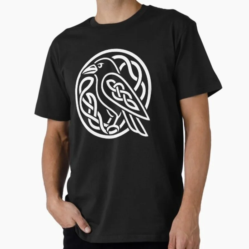 

Celtic Raven Retro Viking Gift t shirt Norse Mythology Son Of Odin Short Sleeve Graphic Clothes All size tops S-6XL