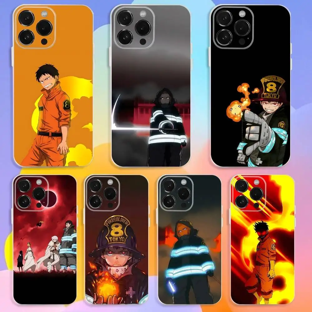 

Fire F-Force Shinra Kusakabe Mange Phone Case For iPhone16,15,14,13,12,11 Pro,Max,Plus,X,XS,XR,SE,Mini Transparent Silicone Soft