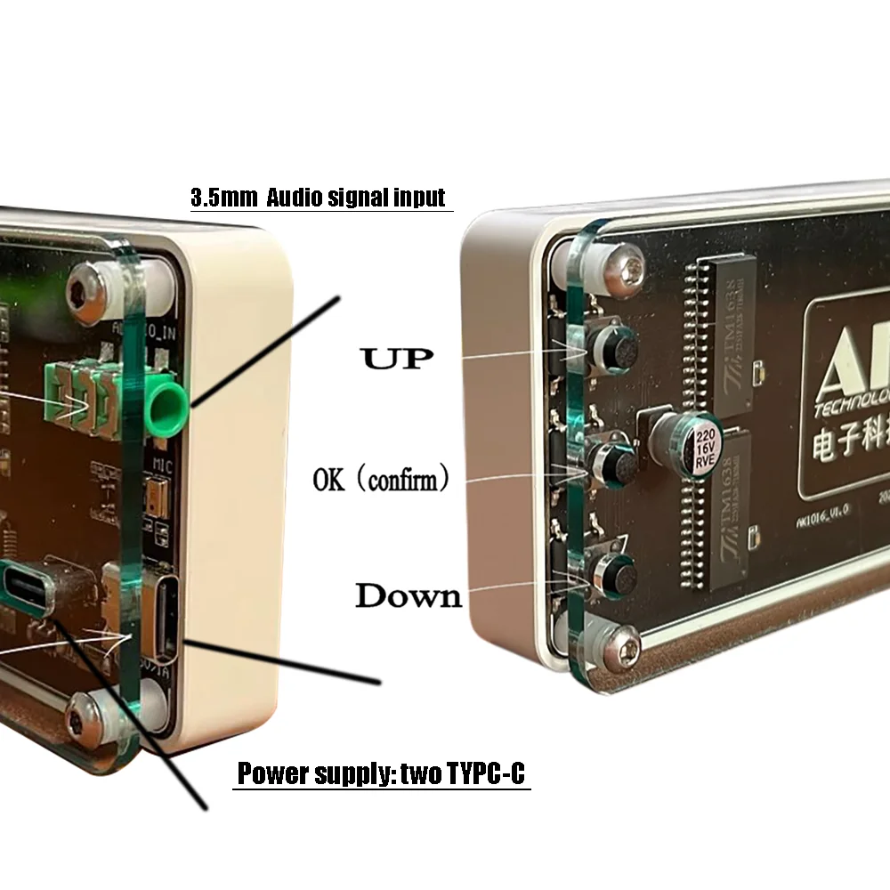 Imagem -03 - Música Spectrum Audio Signal Level Indicator Rhythm Light Amplifier Car Player Lâmpadas Atmosféricas Controle de Voz Tipo-c Usb 160 Led