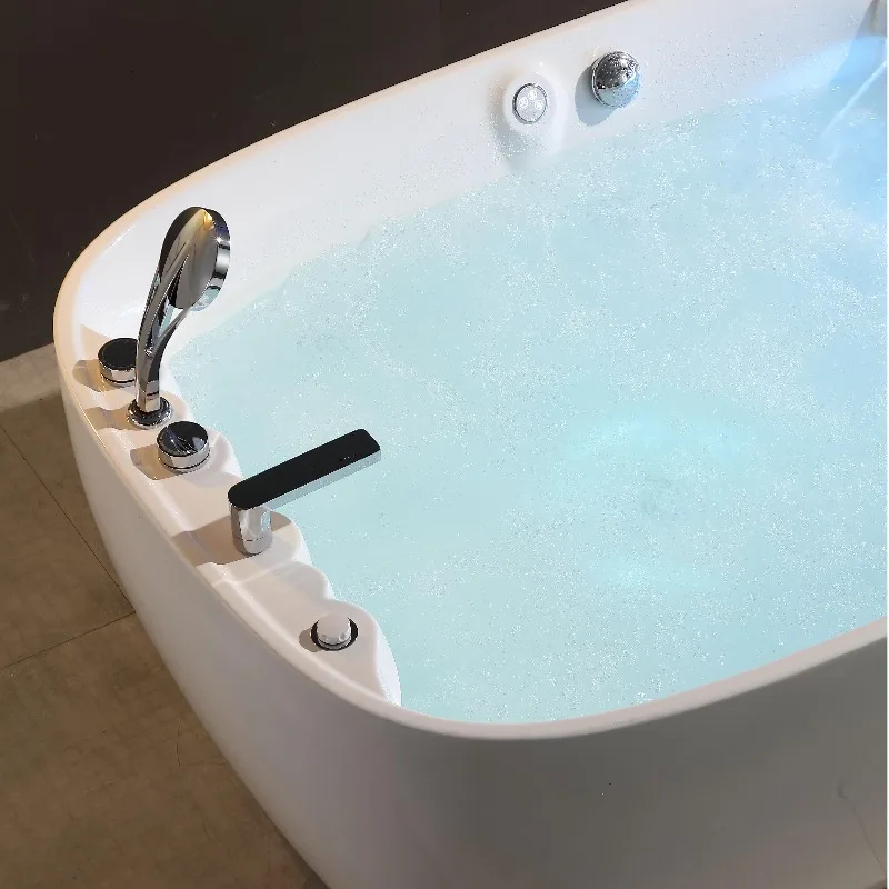 

Гидромассажная ванна из акрила 2026 года для дома и отелей, с 22 форсунками, объемом 60 галлонов, современный дизайн для ванной комнаты