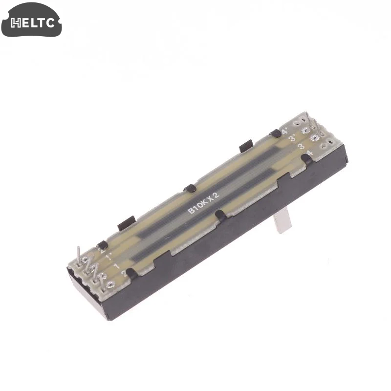 73mm Straight Slide Potentiometer B10KX2 15mm Shaft Dual Channel High Precision For Audio Mixer Amplifier DIY Audio Equipment