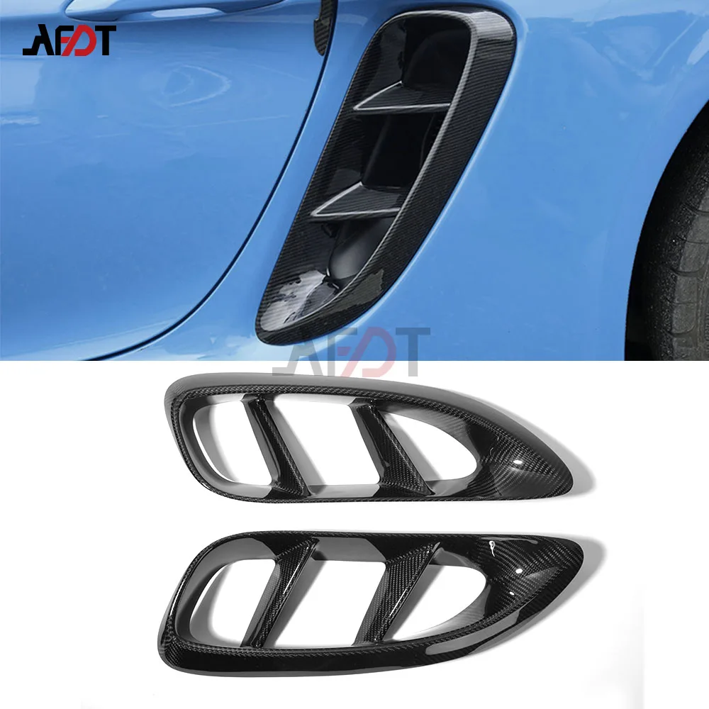 

AFDT For Porsche 718 Cayman Boxster 2016 2017 2018 2019 Side Fender Real Carbon Fiber Air Intake Vent Cover Trim