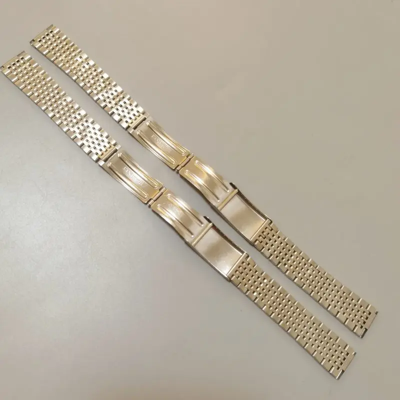 18mm 20mm 22mm 316L Stainless Steel Bead of Rice Straight End Silver Nine Beads Watch Strap Band Bracelet Fit for OMG Watches