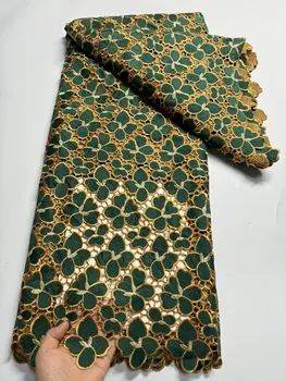 Cordão africano tecido de renda amarelo guipure tecidos renda alta qualidade 2024 para vestido feminino rosa 5 metros