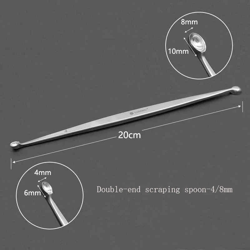 Roestvrijstalen spatel orthopedie chirurgische instrumenten ziekenhuisspatel tweekoppige spatel neusspatel
