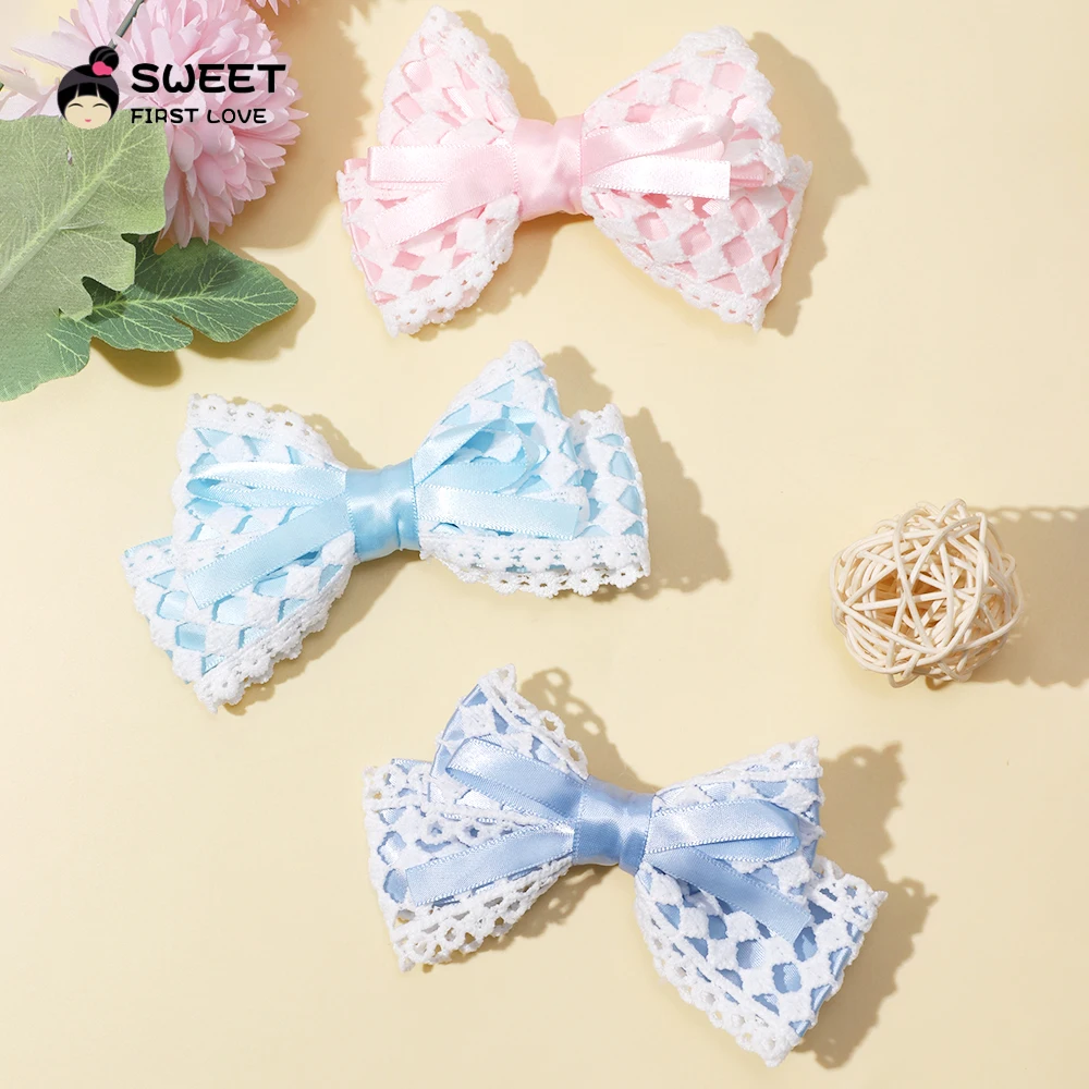 New Sweet Bow Hairpins Candy Color Bowknot Hair Clips For Girls Ribbon Butterfly Barrettes Duckbill Clip Kids Hair Accessories