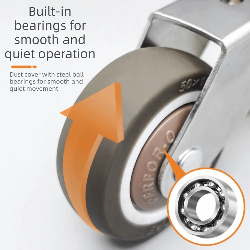 Floor-Friendly Rigid Caster Wheels Anti-Sag Mute Furniture Wheels Durable Smooth Rolling Rubber Caster Wheels Home Improvement