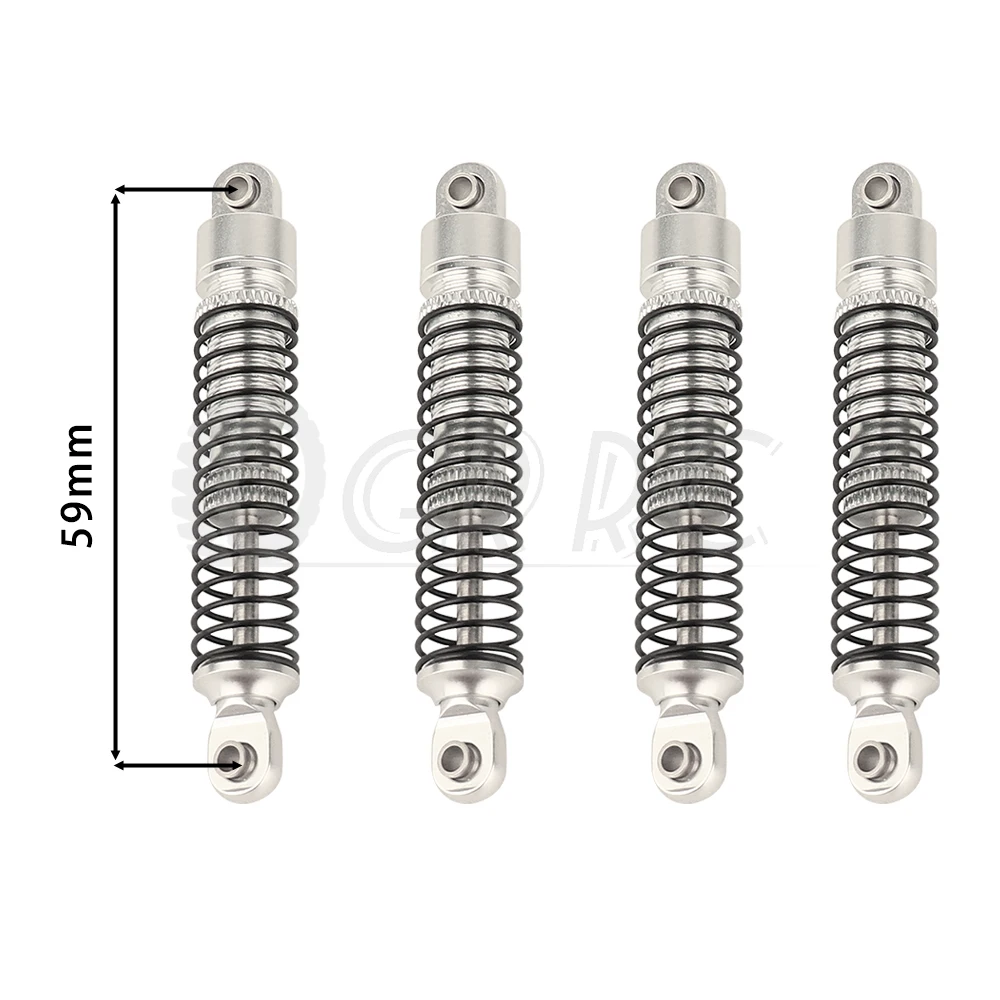 4pcs 53mm 59mm 66mm Aluminium Stoßdämpfer Dämpfer für 1/18 rc Crawler trx4m TRX-4M Bronco Defender Upgrade Teile – Detail 9