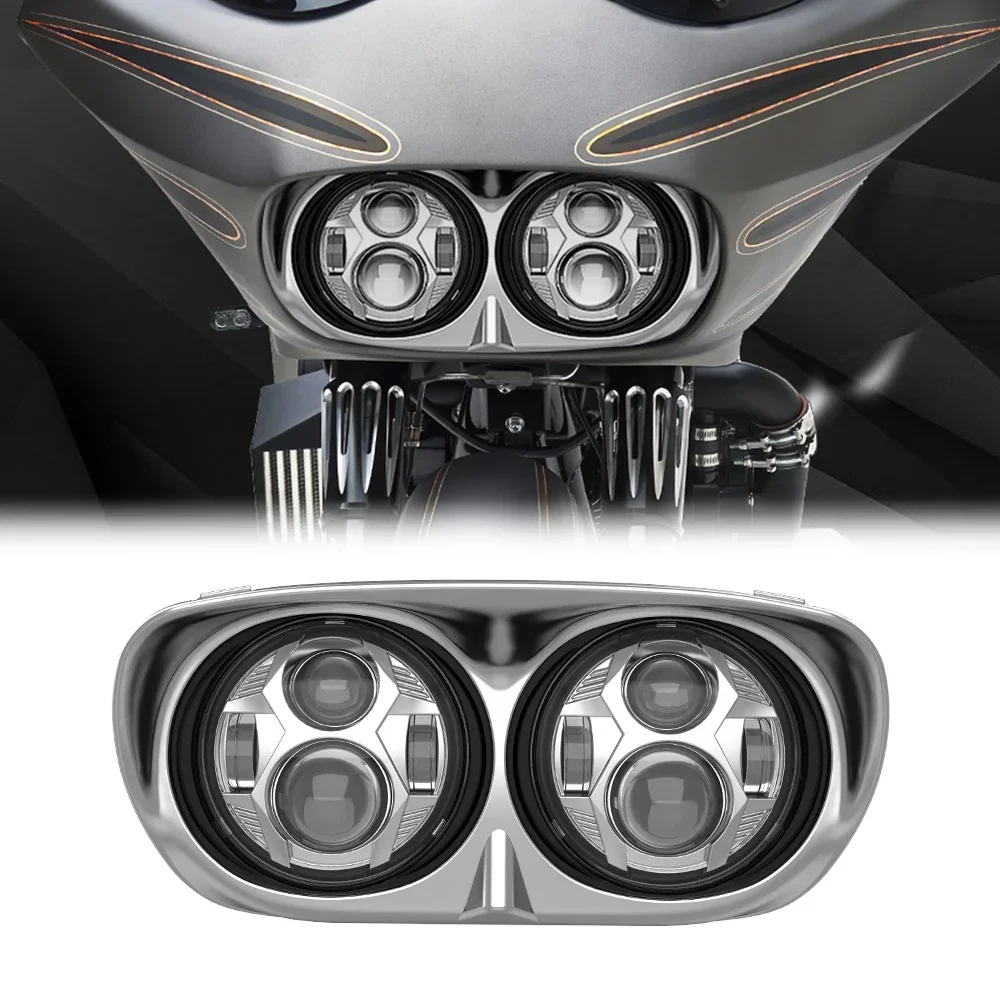 

DOT Approved LED Headlight Head Light Headlamp Front Lamp With High Low Beam For Harley Davidson Motorcycle Road Glide 1998-2013