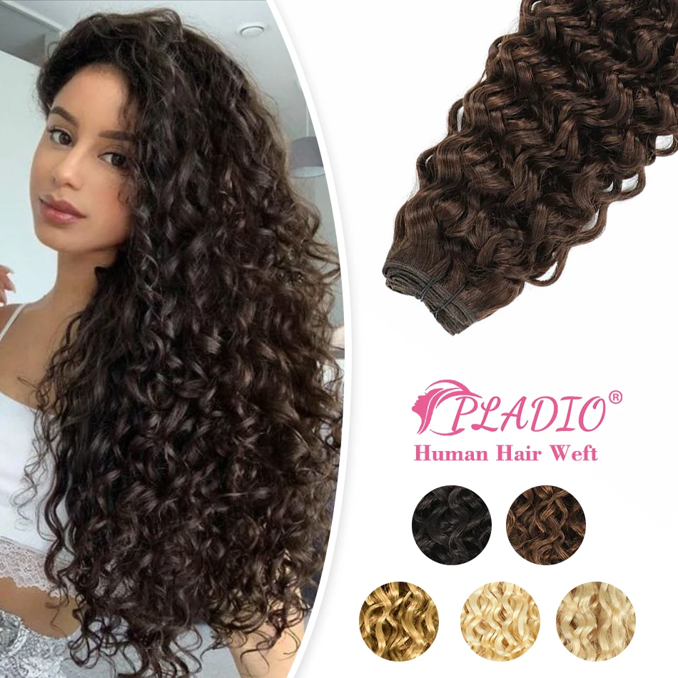 Water Wave Human Hair Weaves Bundles Double Weft Brazilian Remy Human Hair Extensions 12