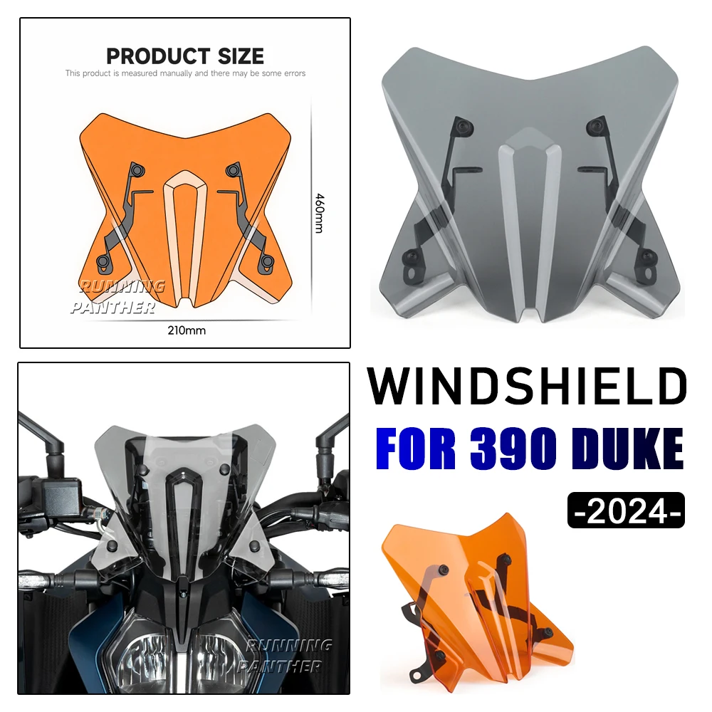 

Sport Screen Windshields Front Wind Deflector Fairing Kits Orange Gray New Motorcycle Accessories For 390 Duke DUKE 2024 2025