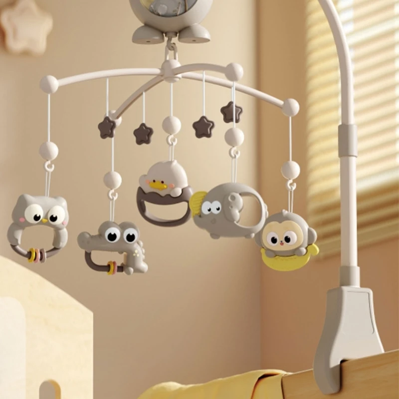 Roterende babybedje Mobiele muzikale afstandsbediening Liedjes Dierenverlichting Visueel volgspeelgoed 24BE