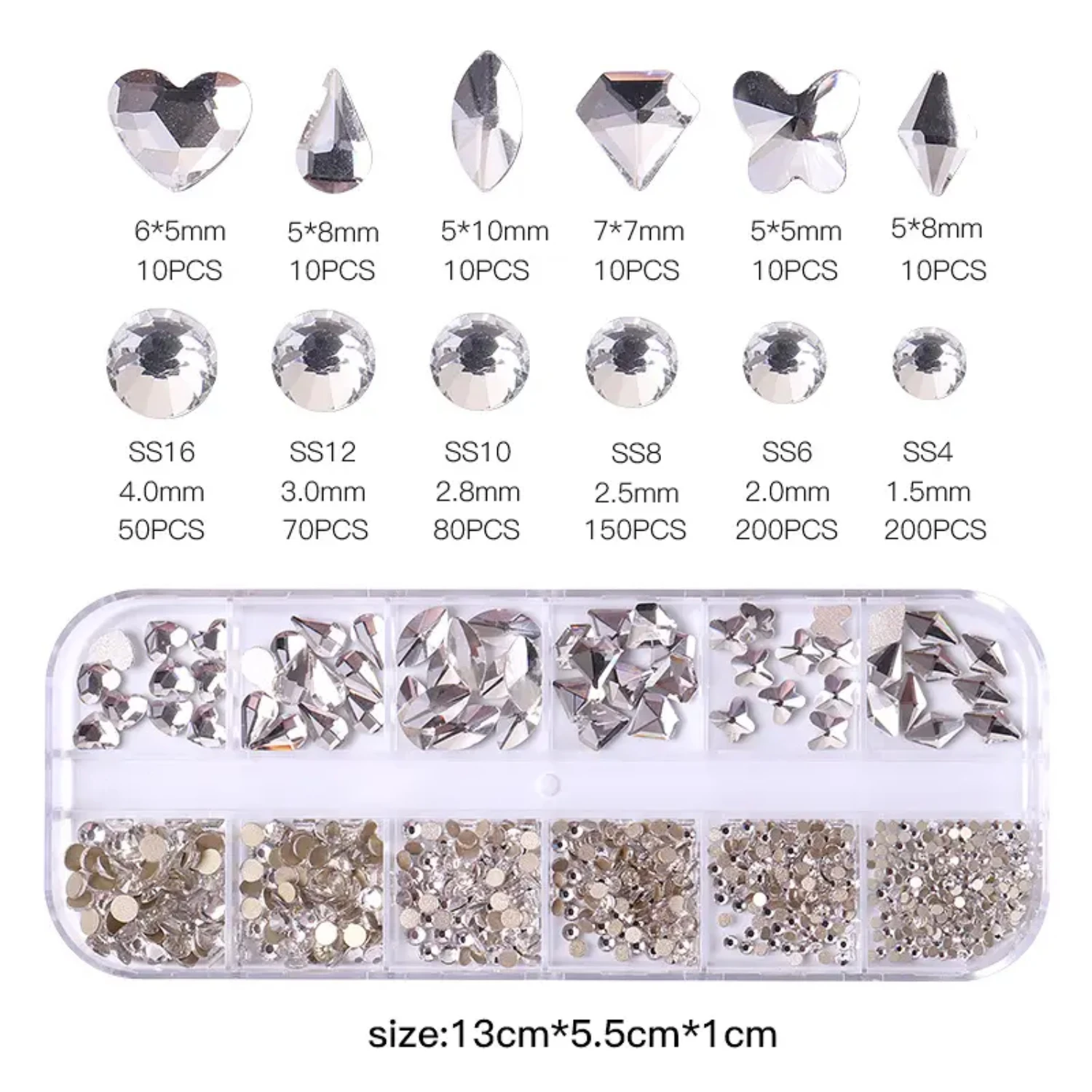 Transformar lindos strass e cristais 3D brilhantes com parte traseira plana para atualizar sua nail art DIY. Gemas de vidro para tirar o fôlego S