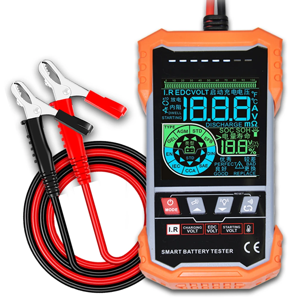 Penguji baterai 12v 24v, tester resistensi internal dengan tampilan LCD