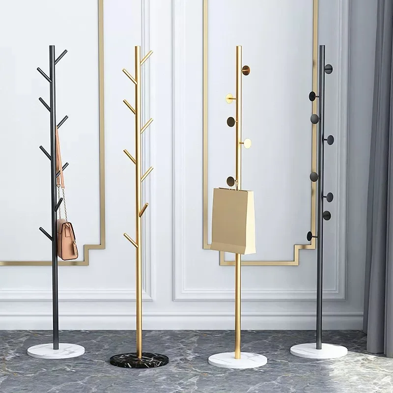 

Luxury hotel marble bottom hanger, hanger metal standing gold coat rack with hook
